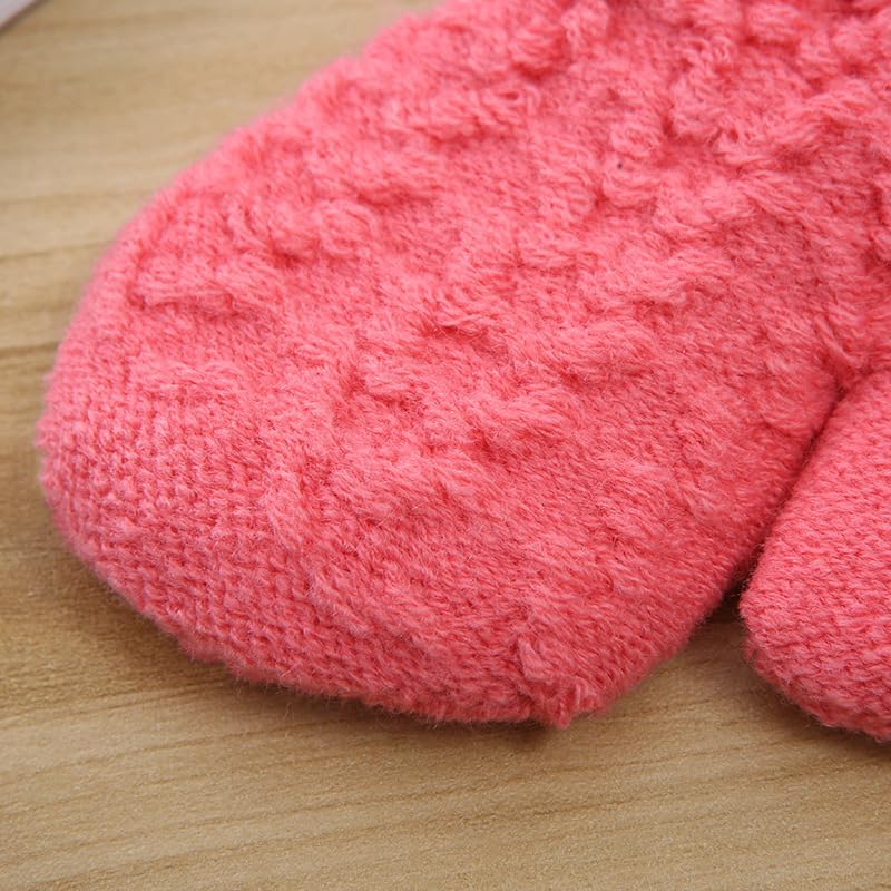 INOGIH Kids Toddlers Winter-Warm-Knit-Mittens 2-6TSoft-Elastic Thick-Lined Gloves for Cold Weather - Image 3