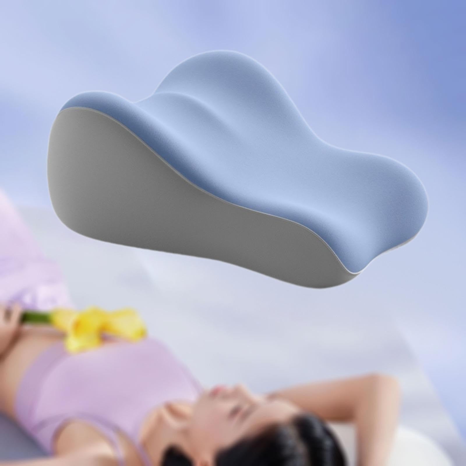 Almohada de Lectura Ergonómica con Espuma Viscoelástica para Apoyar La Espalda Y Las Piernas en La Cama, Azul, Individual