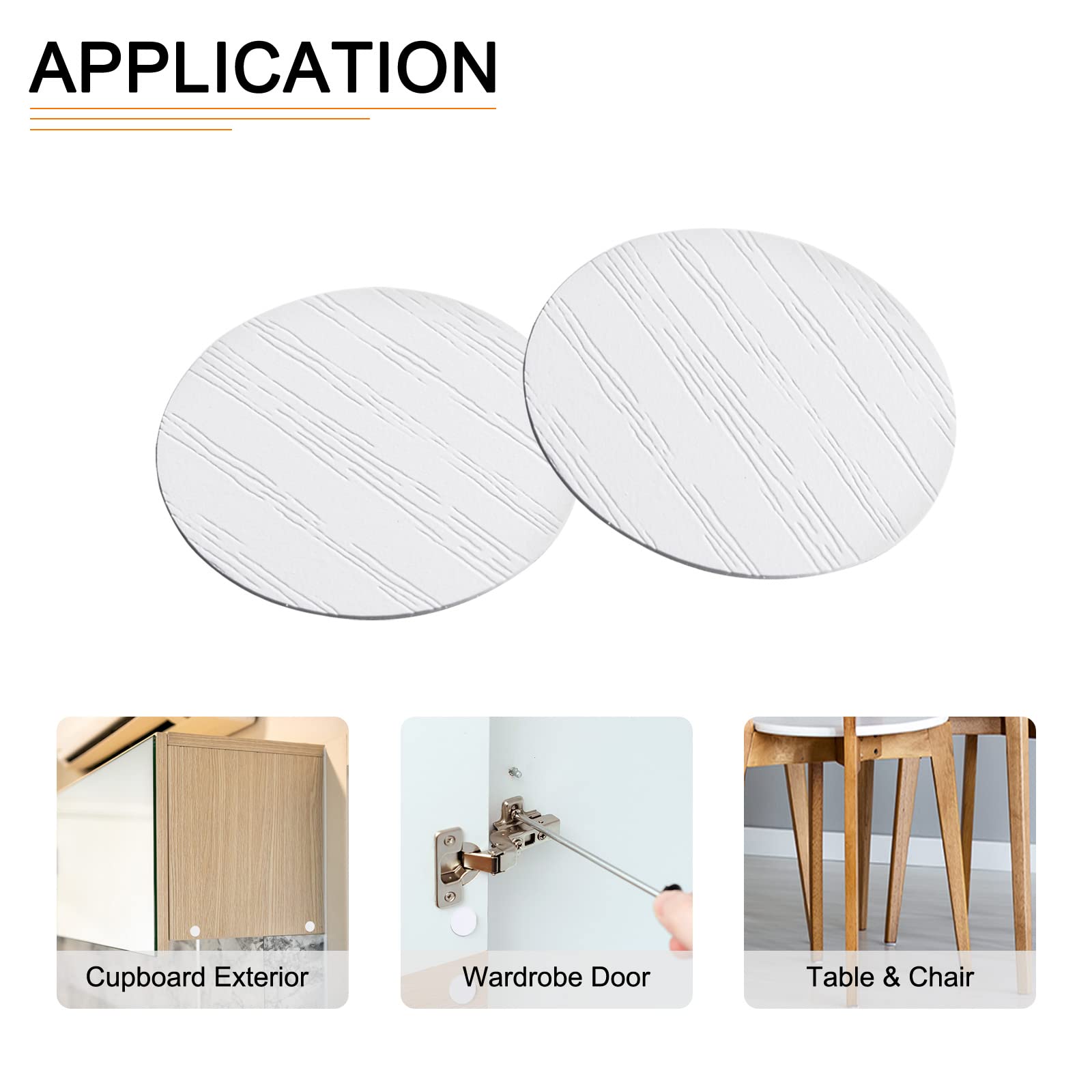 DTGN 21mm(Dia) Screw Hole Cover Stickers - 1Sheet 54pcs - Good for Furniture Wardrobe Chair - PVC Waterproof Hole Caps - Cold White - Image 4
