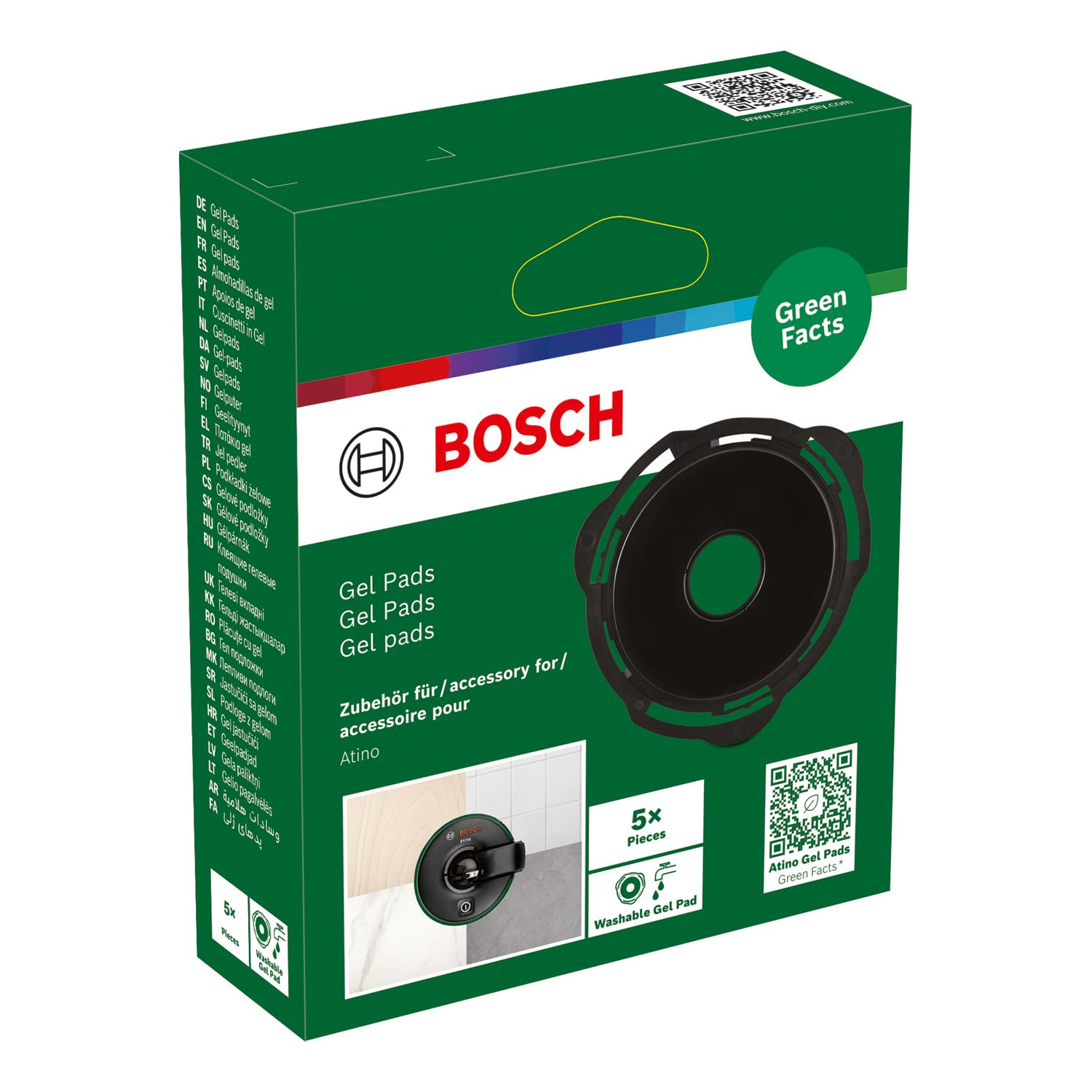 Gel pads pour laser lignes Atino de Bosch (5 gel pads pour fixer le laser Atino sur presque toutes les surfaces lisses, dans boîte carton)