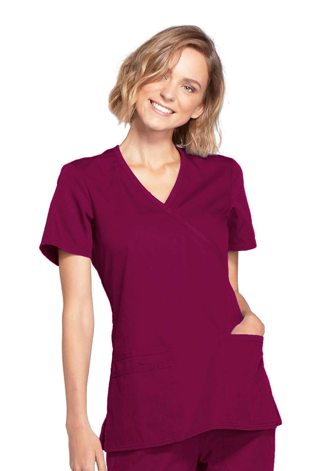 Cherokeewomens Workwear Core Stretch Mock Wrap Scrubs Shirt Medical Scrubs (pack of 1)