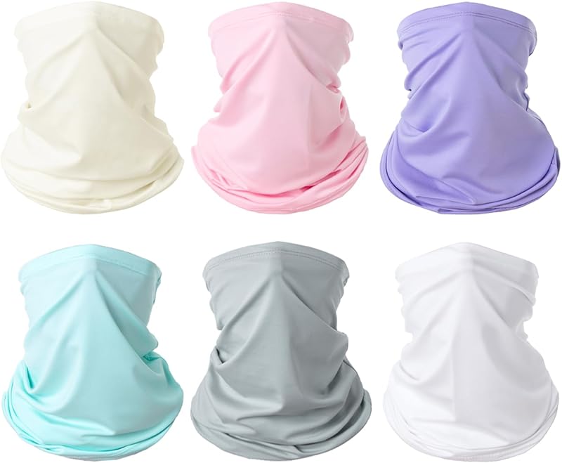 6 Pieces Summer Face Cover Scarf Mens Neck Gaiter For Men Women UV Protection Face Breathable Sun Protection Cycling Running