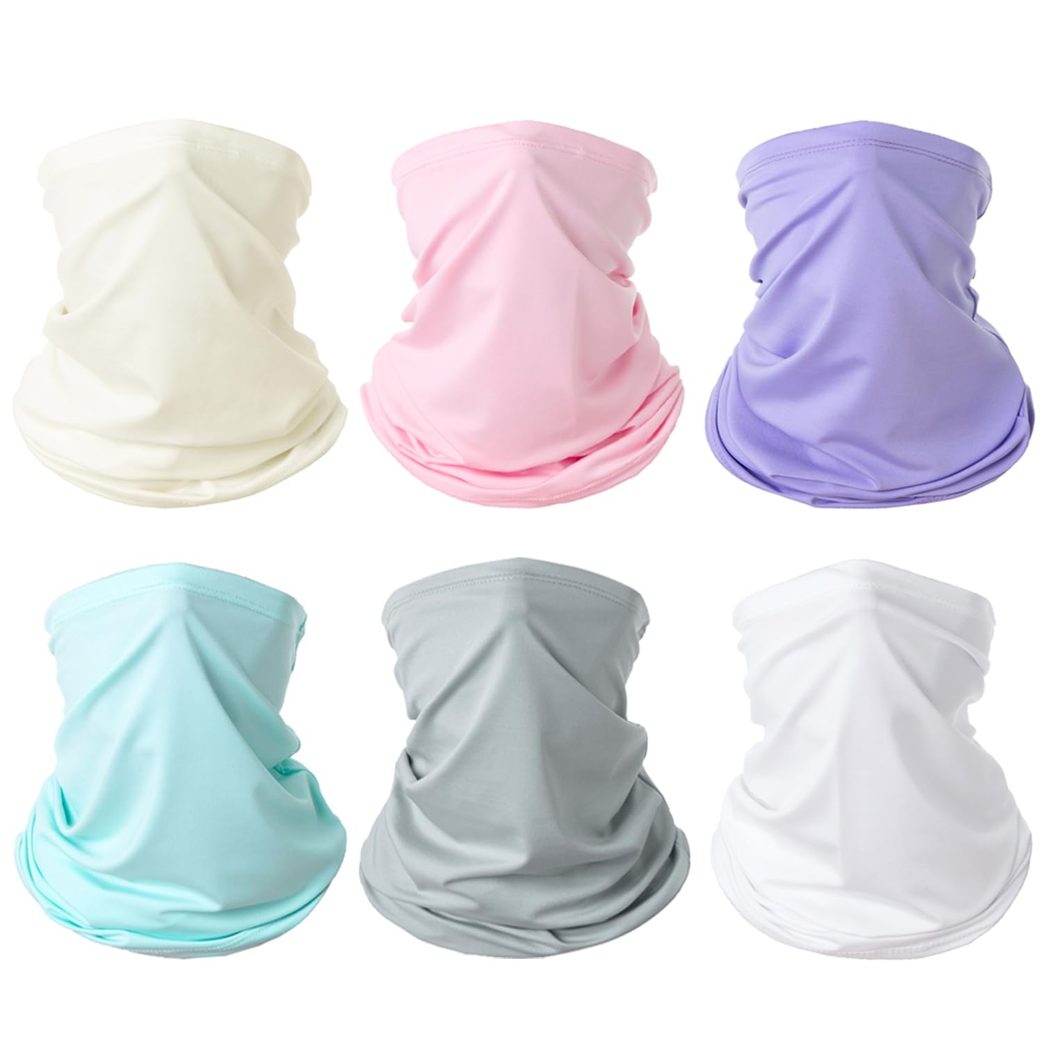 6 Pieces Summer Face Cover Scarf Mens Neck Gaiter For Men Women UV Protection Face Breathable Sun Protection Cycling Running