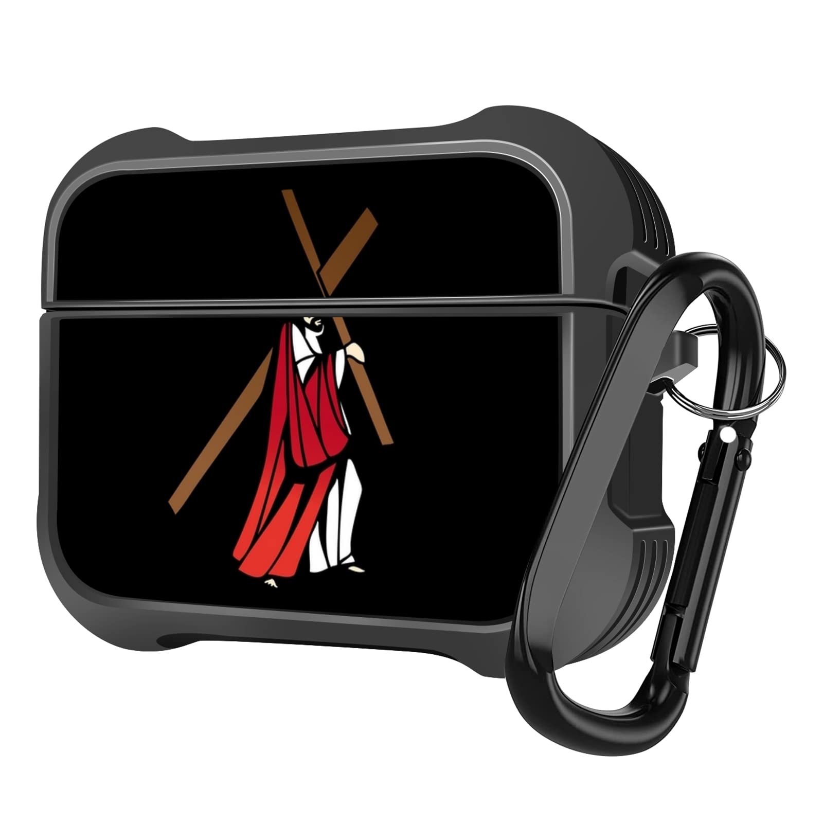 MINGDAO Compatible with AirPods Pro 2nd / AirPods Pro Charging Case, Patterned Soft TPU Shockproof Protective Cover Case (Crucifixion of Jesus-5)