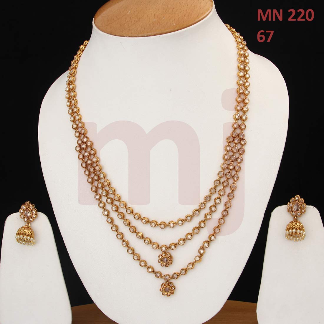 55Carat Juego de collar de boda con múltiples cuerdas, chapado en oro, brillantes y diamantes de imitación de circonita cúbica, diseño moderno, para niñas y mujeres