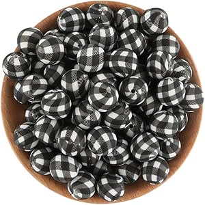 50Pcs Silicone Christmas Snowman Beads - Leopard Print & Floral Patterns For DIY Crafts & Jewelry