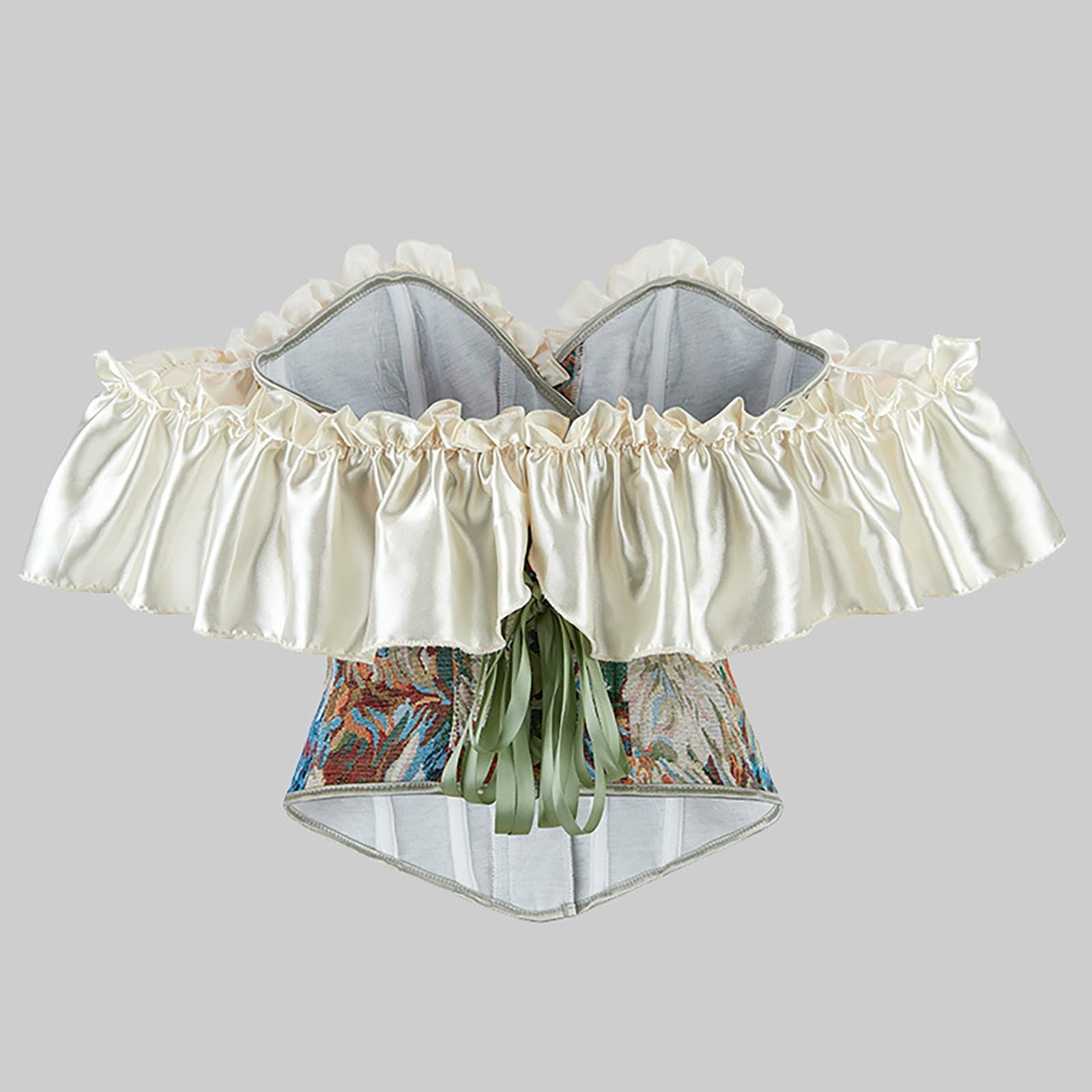 Elegante corsetto modellante con motivo a spina di pesce e lacci, corsetto da donna, moda versatile per tutte le occasioni