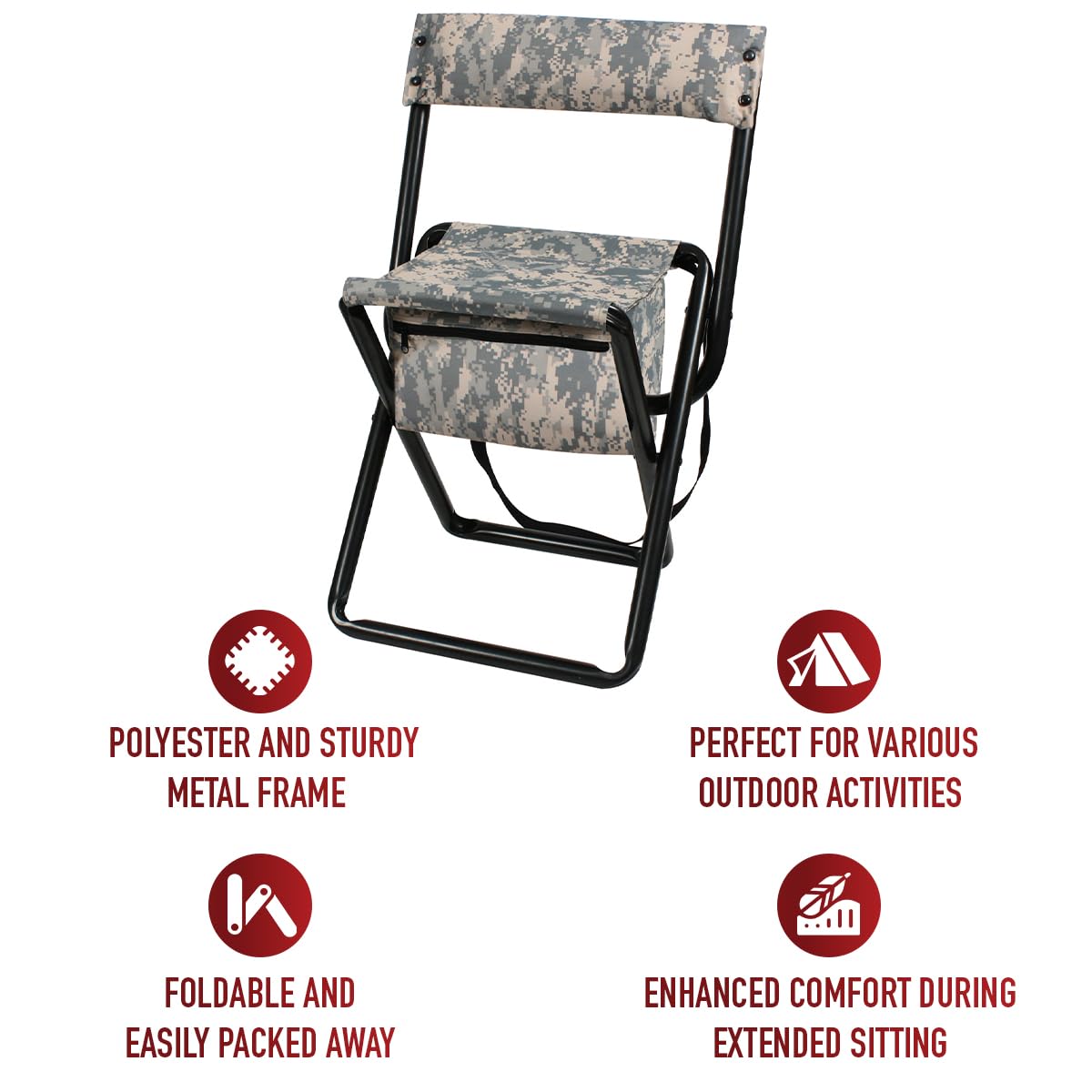 Rothco Deluxe Folding Stool with Pouch, ACU Digital Camo