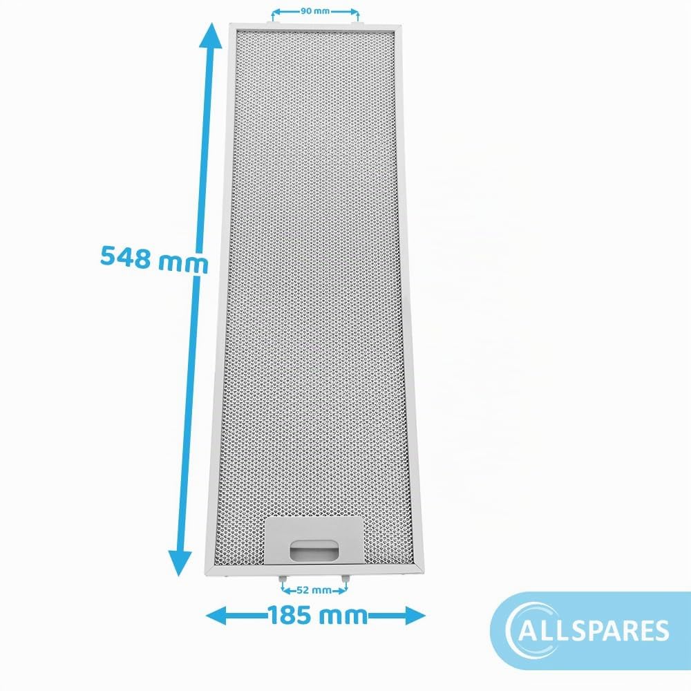 AllSpares Metallfilter (2 St.) für Dunstabzugshauben geeignet für Neff 00357623/357623 (548x185x9mm)