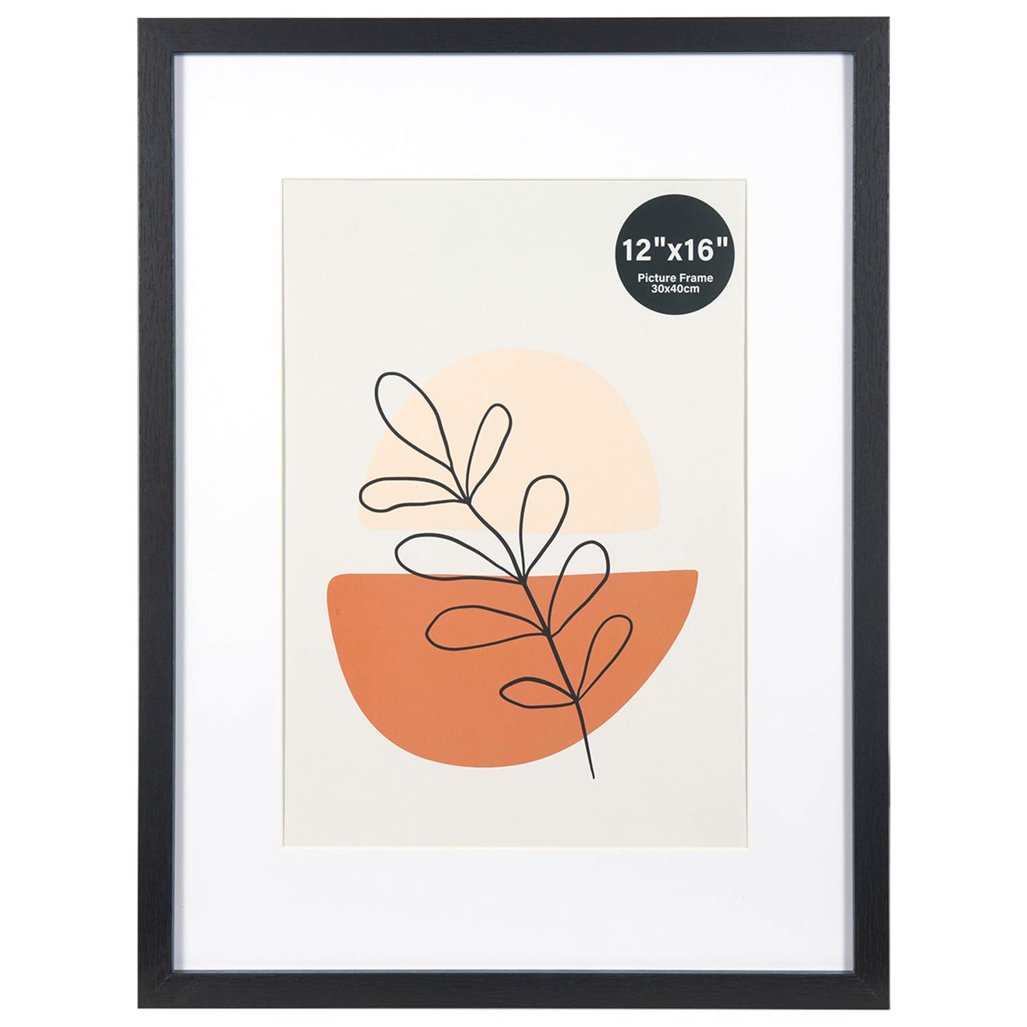 Kaiwin Black Picture Frame 12X16 / 30X40cm - 21X30 Cm (A4) With Mat, Photo Frame With Acrylic Glass For Hanging, For Photos, Posters, Puzzles| Poster Frame
