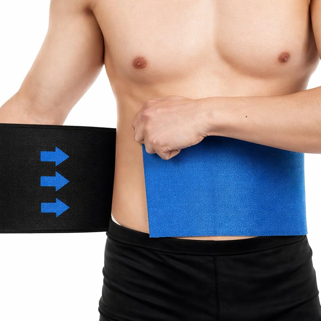 Waist Trimmer Belt for Women and Men – Slimming Body Shaper for Weight Loss – Sweat Band Wrap Ab Stomach Fat Burner Slimming Belt Blue