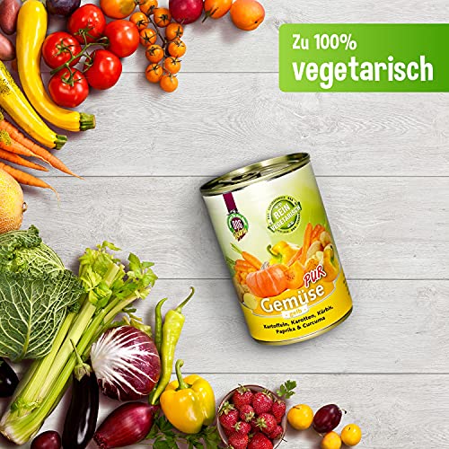 Schecker Nassfutter - 100% Gemüse pur - gelb - veggi - ideal zum Barfen - Diätfutter - Schonkost 12 x 410 g
