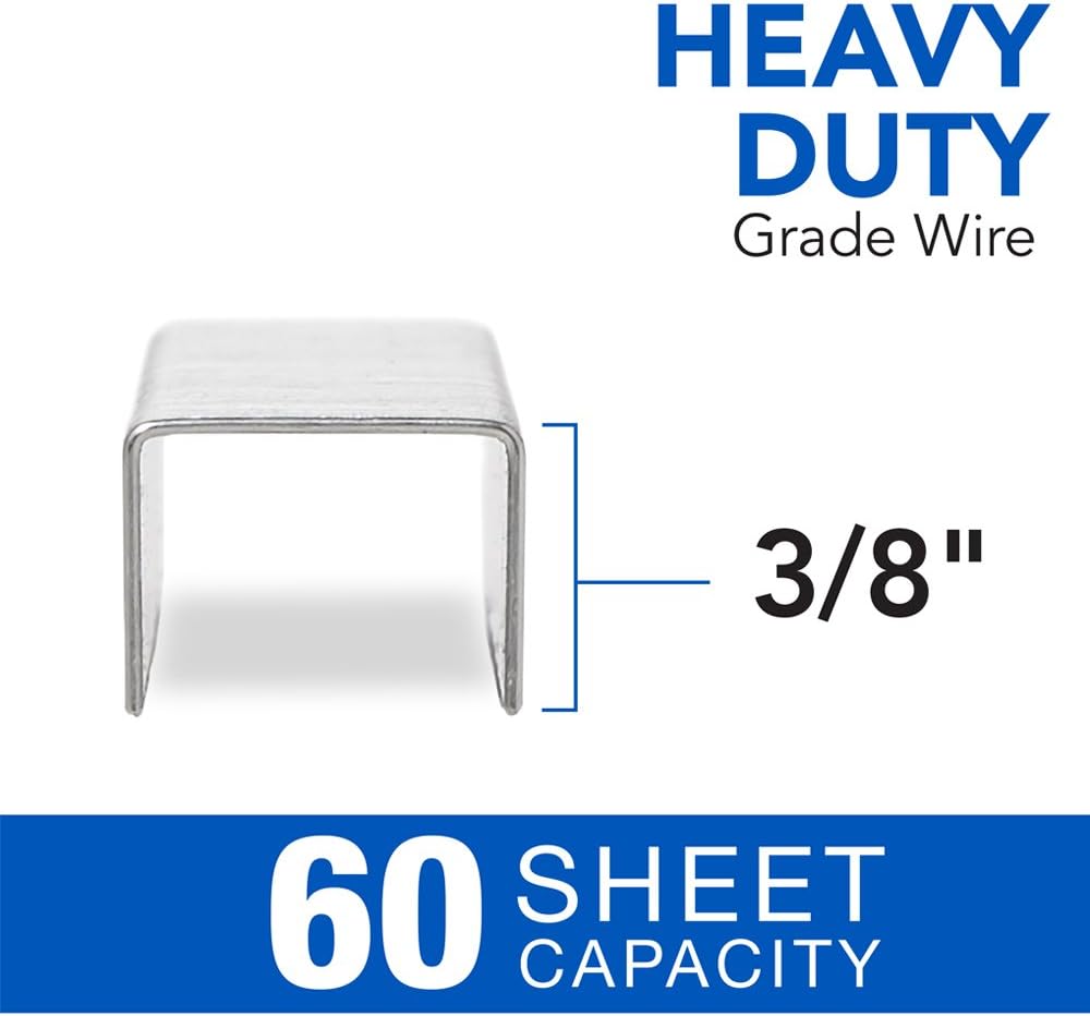 Staples, Heavy Duty, 3/ Length, 60 Sheet acity, 100/Strip,