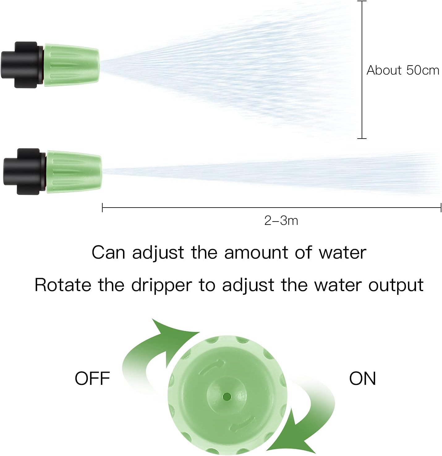 100pcs Orange Micro Spray Drippers & 100pcs Green irrigation mister