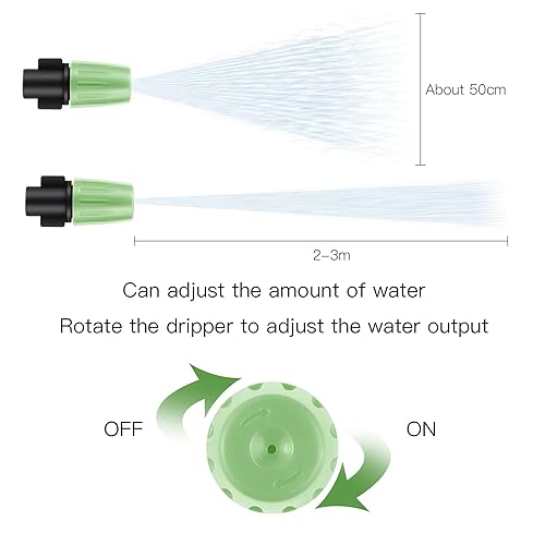 Miniatura 3 de MSDADA 50 goteros de riego de flujo ajustable con micropulverización, cabezales de riego por goteo ajustables para jardín, con 3 kit de goteo de