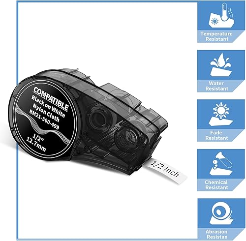Miniatura 6 de MarkDomain Cinta de etiquetas de nailon compatible M21-500-499 de 12 pulgada de uso múltiple funciona con BMP21-PLUS, BMP21-LAB0, M210, M211,