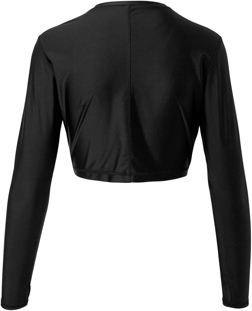 UV SKINZ Active Zip Up Rash Guard for Women - Cropped Long Sleeve
