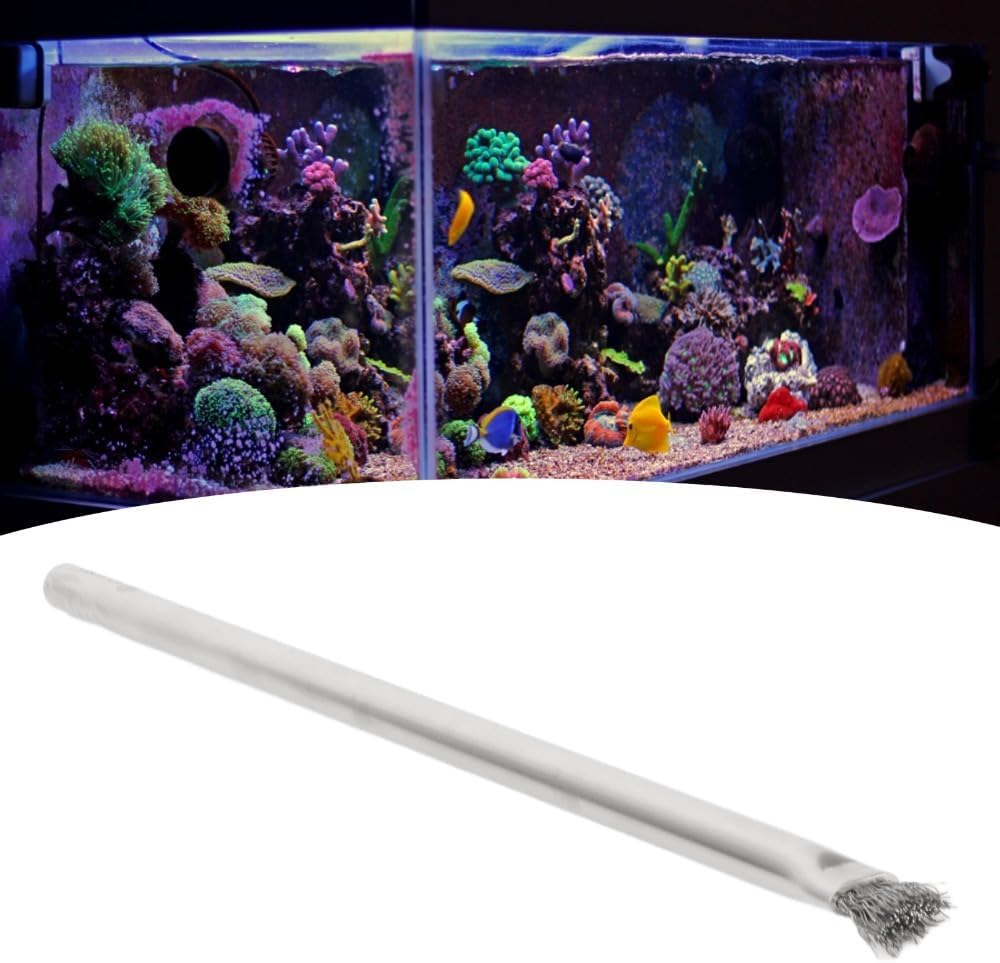 Silver Wire Fish Tank Brush Professional Grade Aquarium Algaes Brush Fish Tank Cleaning Accessories(Hard 23CM) image 3