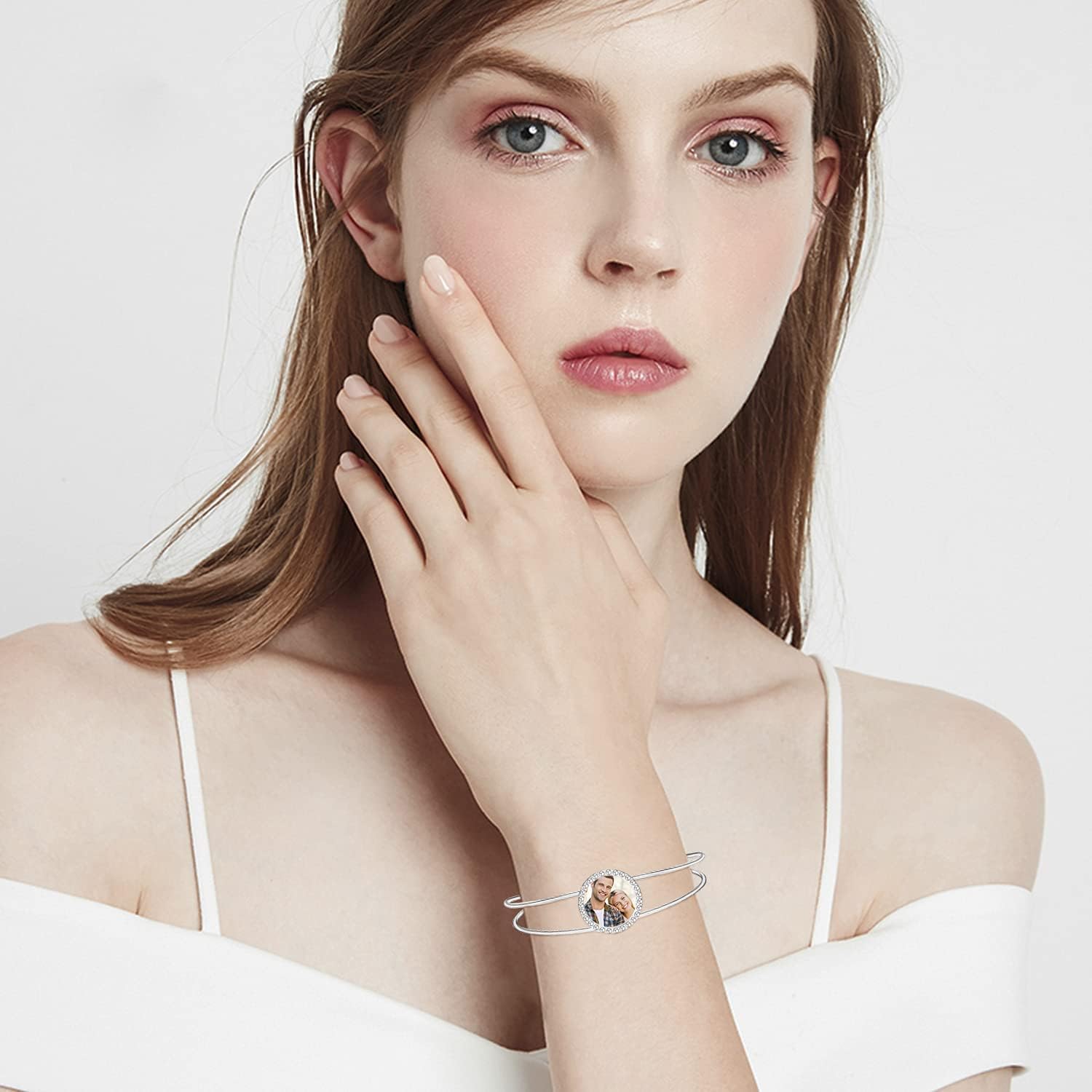 Palpitate Picture Locket Bracelet Custom Bracelets for Women Picture Bracelet Personalized Photo Lockets that Hold Pictures Christmas Gifts