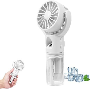 Su Sisi Spreyli Ta nabilir El Fan, 4 H zl  USB  arj Edilebilir Fanlar, Ak l  So utma Sisi Fan , Ofis D  Mekan Seyahat Kamp i in Ki isel Mini El Tipi Fan Beyaz