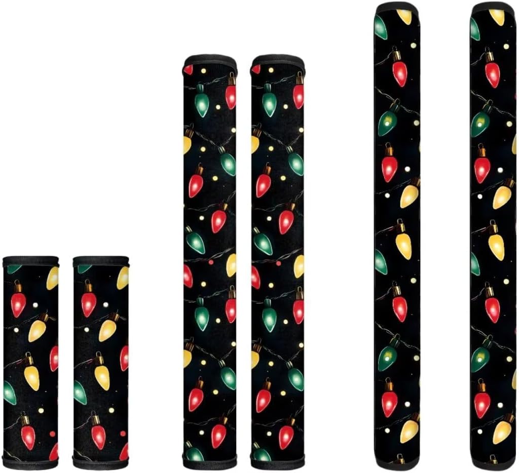 Biyejit Candy Snowman Refrigerator Door Handle Covers Set of 6, Christmas Fridge Handle Covers Kitchen Appliance Handle Cover for Oven Microwave Dishwasher