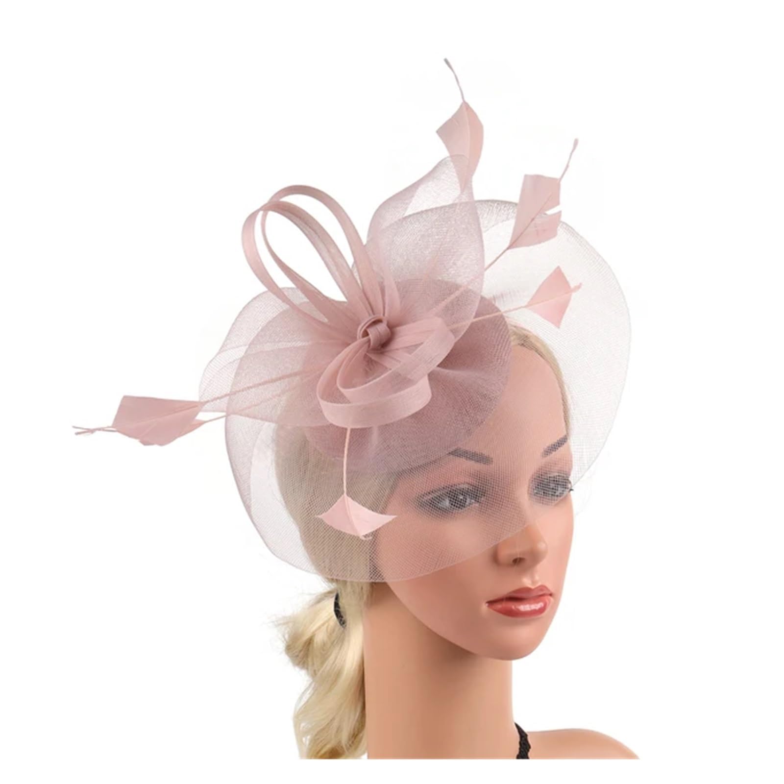 UALXPAO Wedding Hats Vintage Fascinators Tea Party Hats for Women with Feather Mesh Headband and Clip Bridal Wedding Headwear for Tea Party,Weddings(Color3)