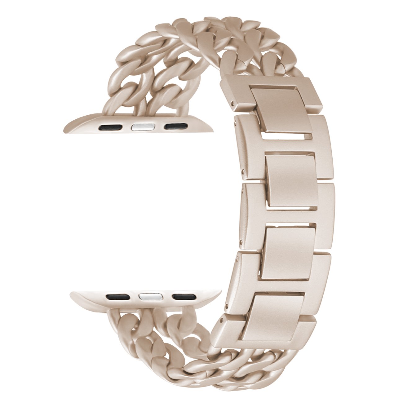 for Apple Watch Band 38mm Women Men, Stainless Steel Chains Style Jewelry Clasp Wrist Strap Bracelet for iWatch Series 3/2/1 Sport Edition, Resize with NO Tool Needed (Retro Gold, 38mm)