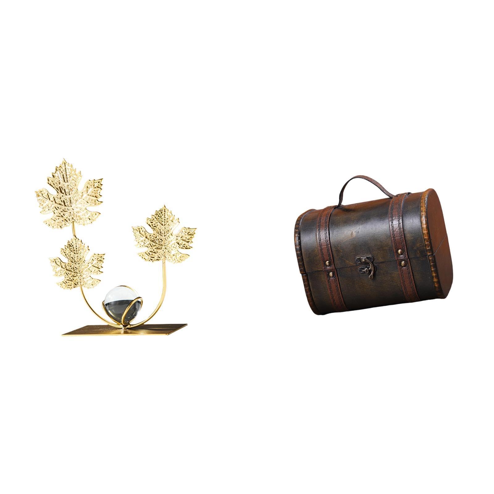 Leafy Treasure Chest Sculpture for Modern Bedroom Holiday Decor and Vintage Jewelry Storage Organizer Collectible Ornament Gift-image-47