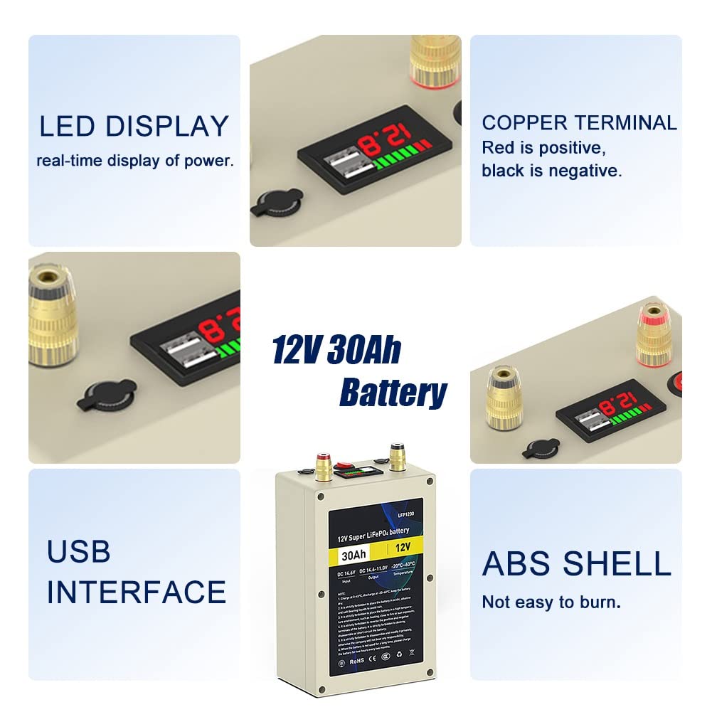 Amazon.co.jp: 【 12V 30AH】リン酸鉄リチウムイオンバッテリー