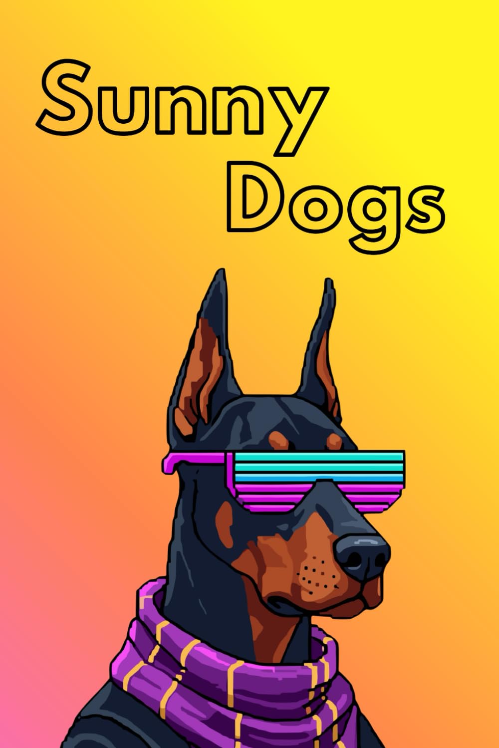 Sunny Dogs: 45 coloring pages of dogs wearing sunglasses