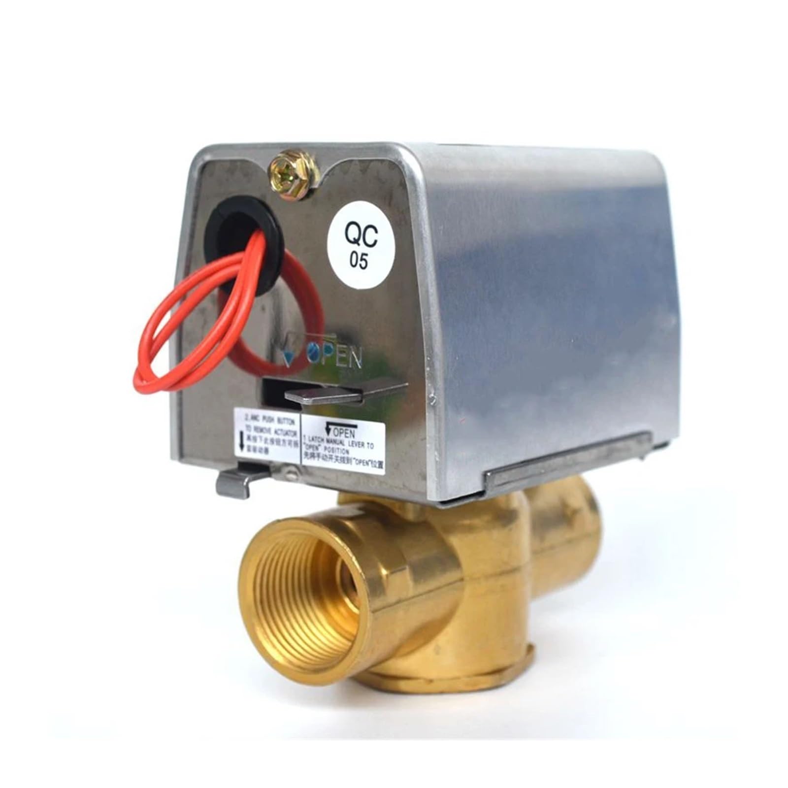 PXQCHAVLN AC220V DN20 DN25 Two Way Electric Valve Brass Valve for Central air-Conditioning(DN20)