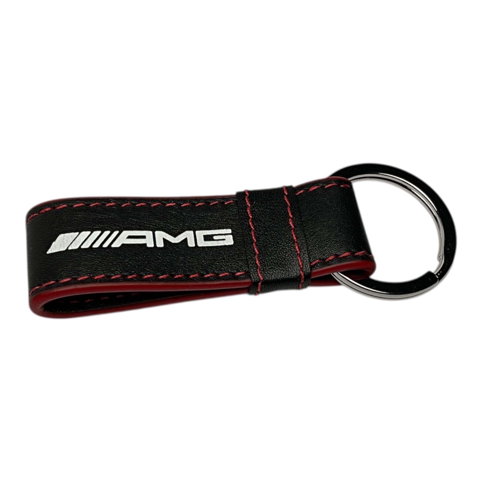 Portachiavi originale Mercedes-Benz AMG in pelle e acciaio
