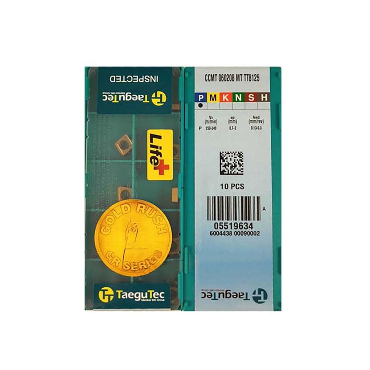 TaeguTec 100% Originale CCMT CCMT06 CCMT0602 CCMT060208 MT CCMT060208-MT TT8125B Inserto di tornitura