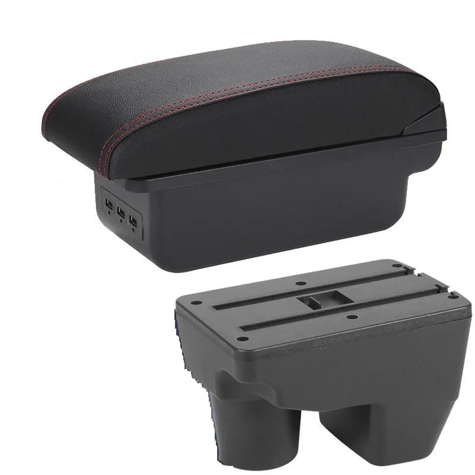 NOHEEU Car Accessories Armrest Box For Yaris For Elegant Storage 2021-2024 Retrofit Parts Interior(B1 Black red 3USB)