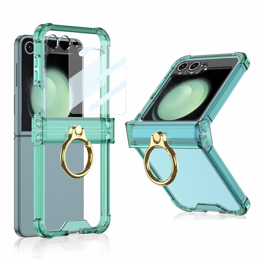 Samsung Galaxy Z Flip5 青緑色　本体 + ケース Amazon.co.jp: ギャラクシーzフリップ5 ケース リング付き