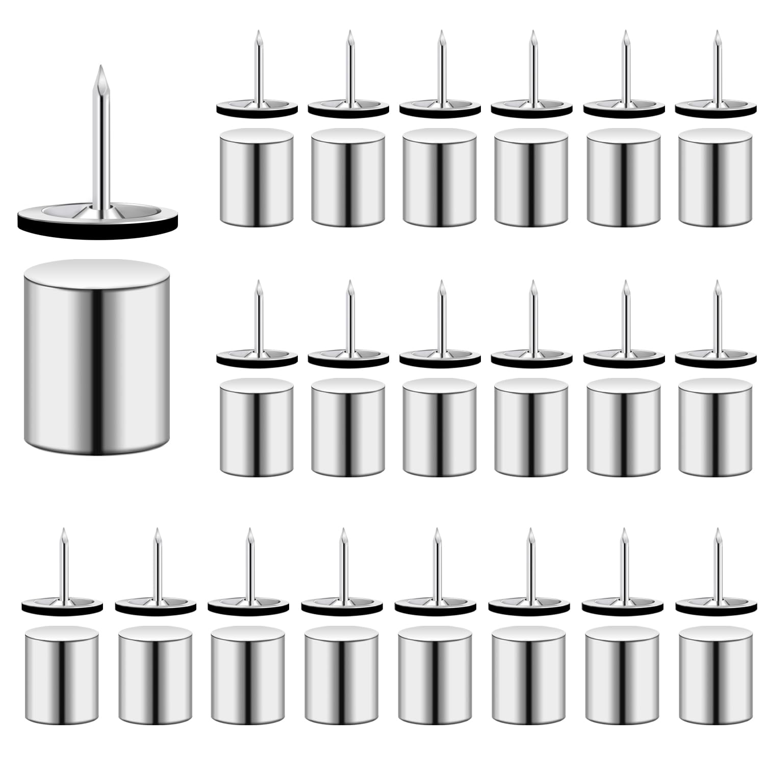 rhinocats 20 Sets Magnetic Pushpins , Magnet Thumbtack, Poster and Photo Hangers for Walls Bulletin Boards