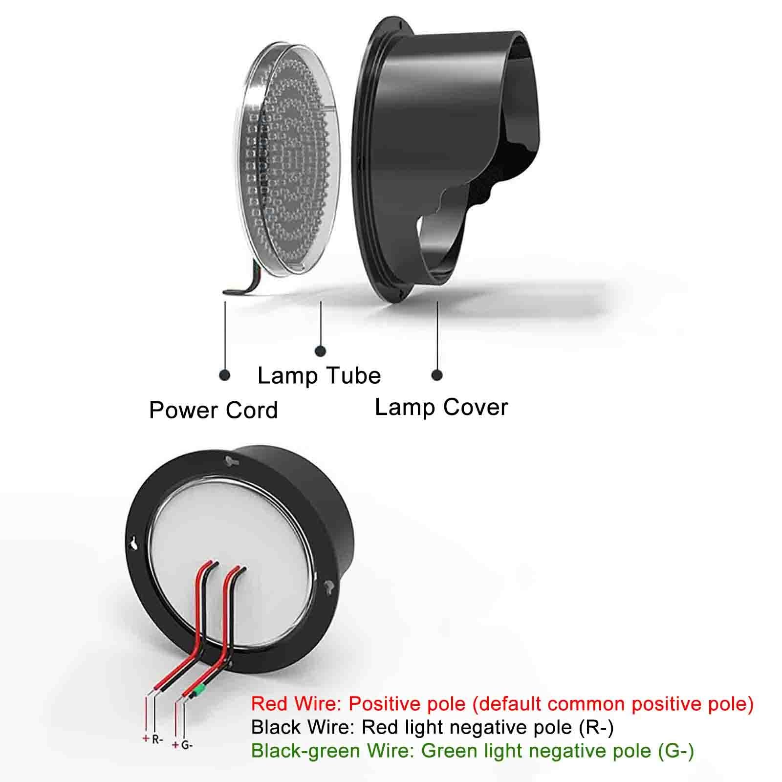 Semaforo Led Luz de Freno de Tráfico LED Semáforo LED de 12 V, luz LED 2 en 1 de parada y marcha, lámpara indicadora de tráfico con flecha roja X/verde, semáforo industrial resistente al agu