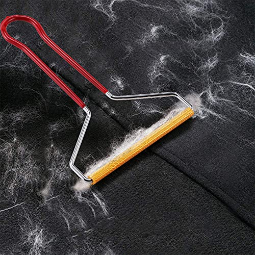 Ninge 2 Pack Lint Roller,Portable Lint Remover,Pet Hair Remover,Carpet Scraper,Lint Cleaner for Pet Hair,Red Metal Handle Lint Scraper