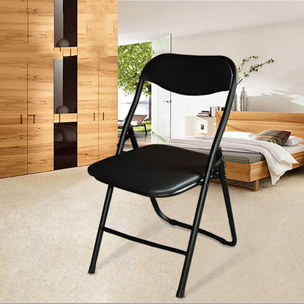 Chaises Pliantes Interieures 4x Noir Tissu Rembourré Chaise Pliante En Métals Pliable Chaise Restaurant Professionnel