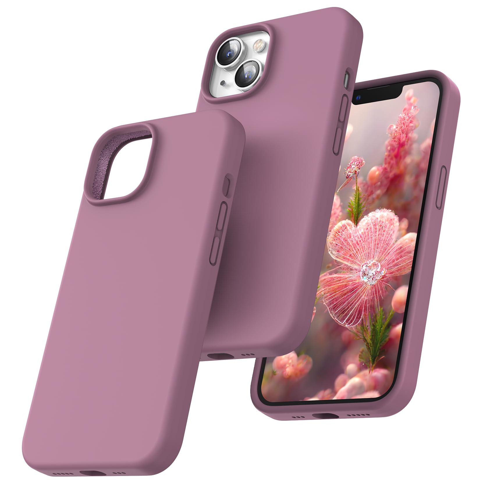 TOCOL für iPhone 14 Hülle Silikon, Stoßfest Anti-Rutsch Anti-Fingerabdruck Kratzfest Handyhülle für iPhone 14 Case, Flieder Lila
