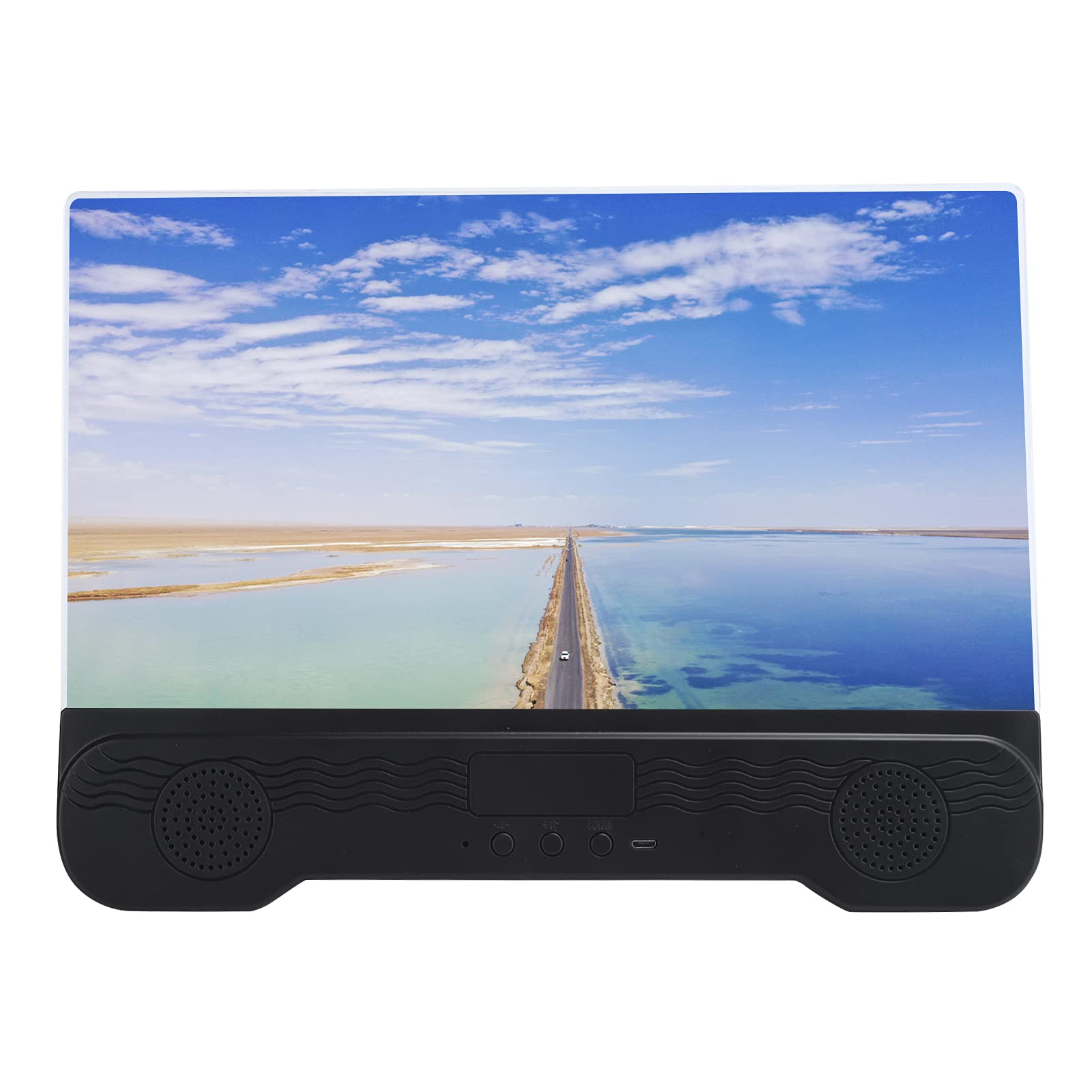 Lente d'ingrandimento per schermo da 35,6 cm con altoparlante Bluetooth, espansore schermo lente d'ingrandimento 3D per cellulare, film, video e giochi