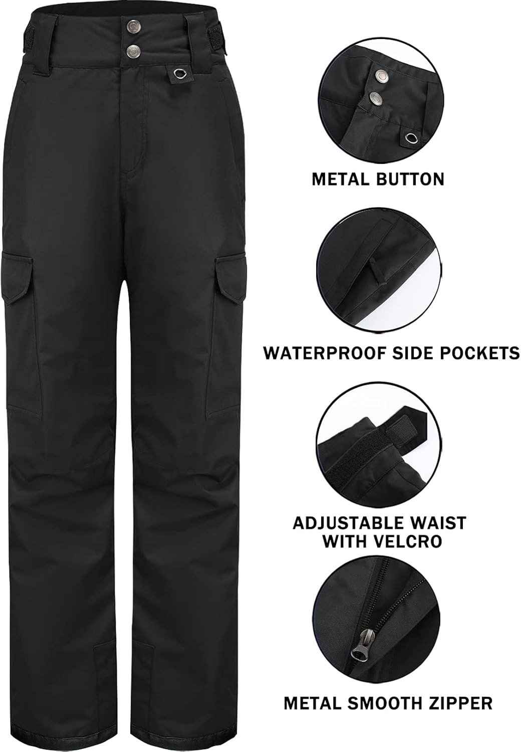 GEMYSE Women's Winter Insulated Waterproof Ski Snow Pants Windproof Snowboard Bottoms : Sports & Outdoors