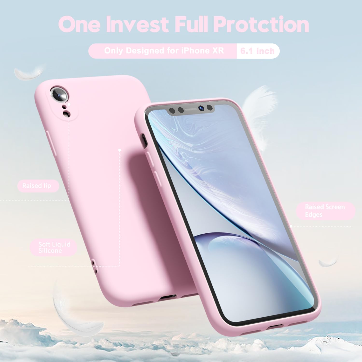 oakxco for iPhone 16 Pro Max Case Liquid Silicone, Soft Rubber Gel Elegant Aesthetic Basic Simple Cover, Cute Thin Slim TPU Matte Solid Color Plain Smooth Case for Women Girl, Light Pink — view 759