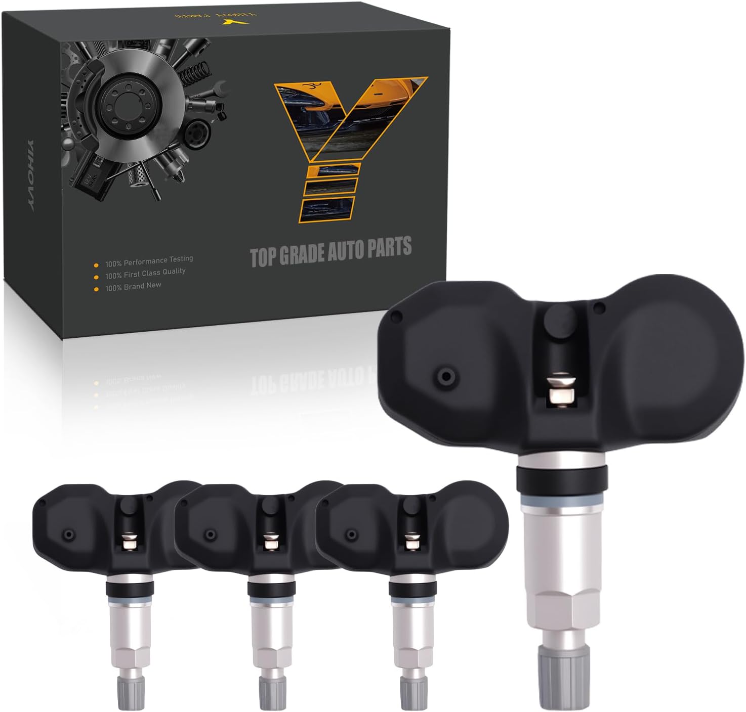 Pre-Programmed TPMS Sensor Tire Pressure Monitoring Sensor 7PP907275F fit for Bentley Brooklands Continental Flying Spur Mulsanne, fit for Bugatti Chiron, fit for Ferrari 488 GTB - 433MHz (4)