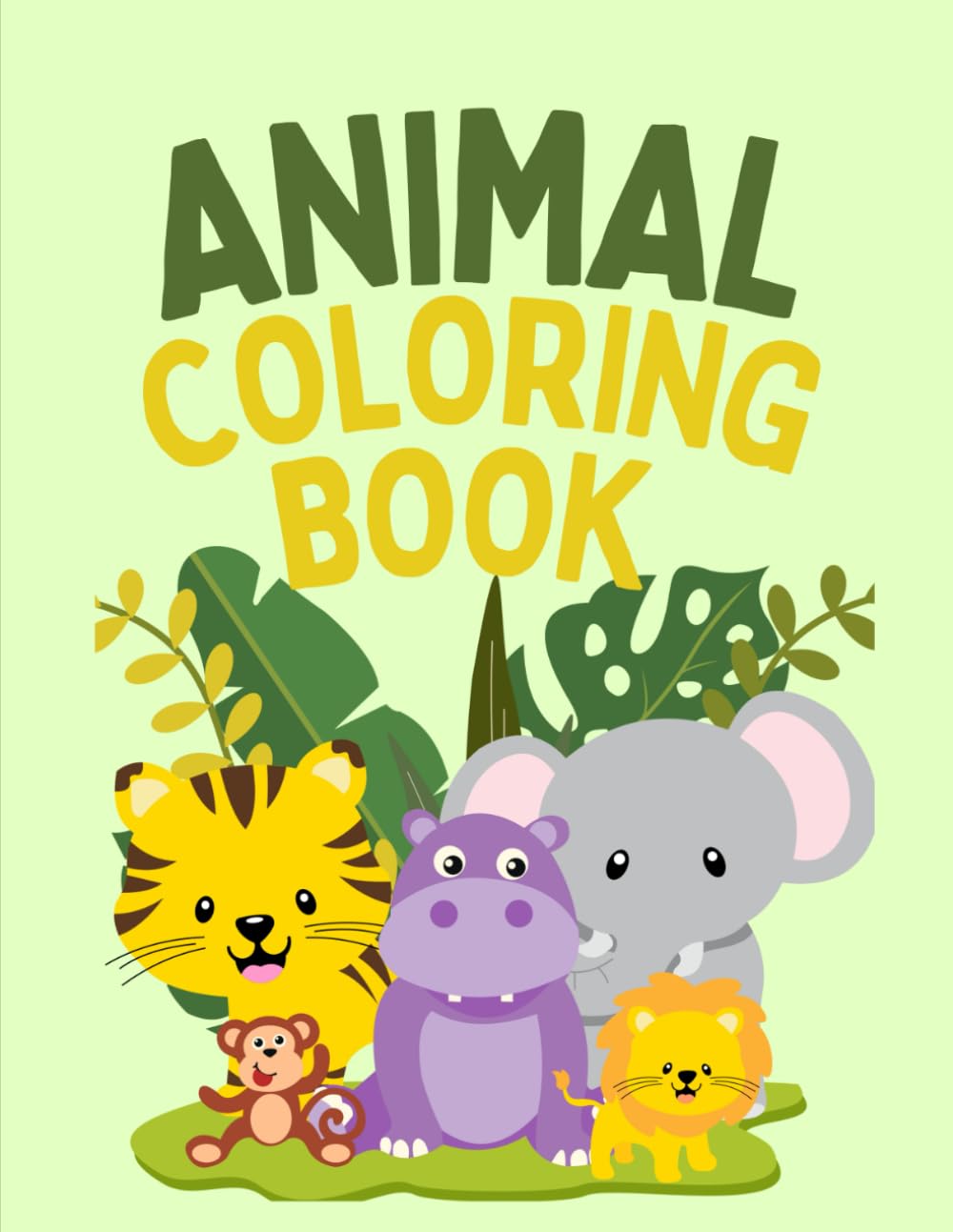 Kawaii Animals Coloring Book: 30 Cute and Easy Animal Designs for Kids and Adults