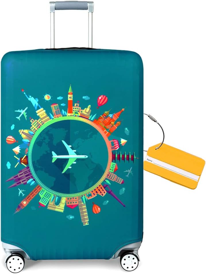 OrgaWiseElastic Protective Cover for Suitcase and Luggage Label for Suitcase 22 to 32 Inches (M, L, XL)