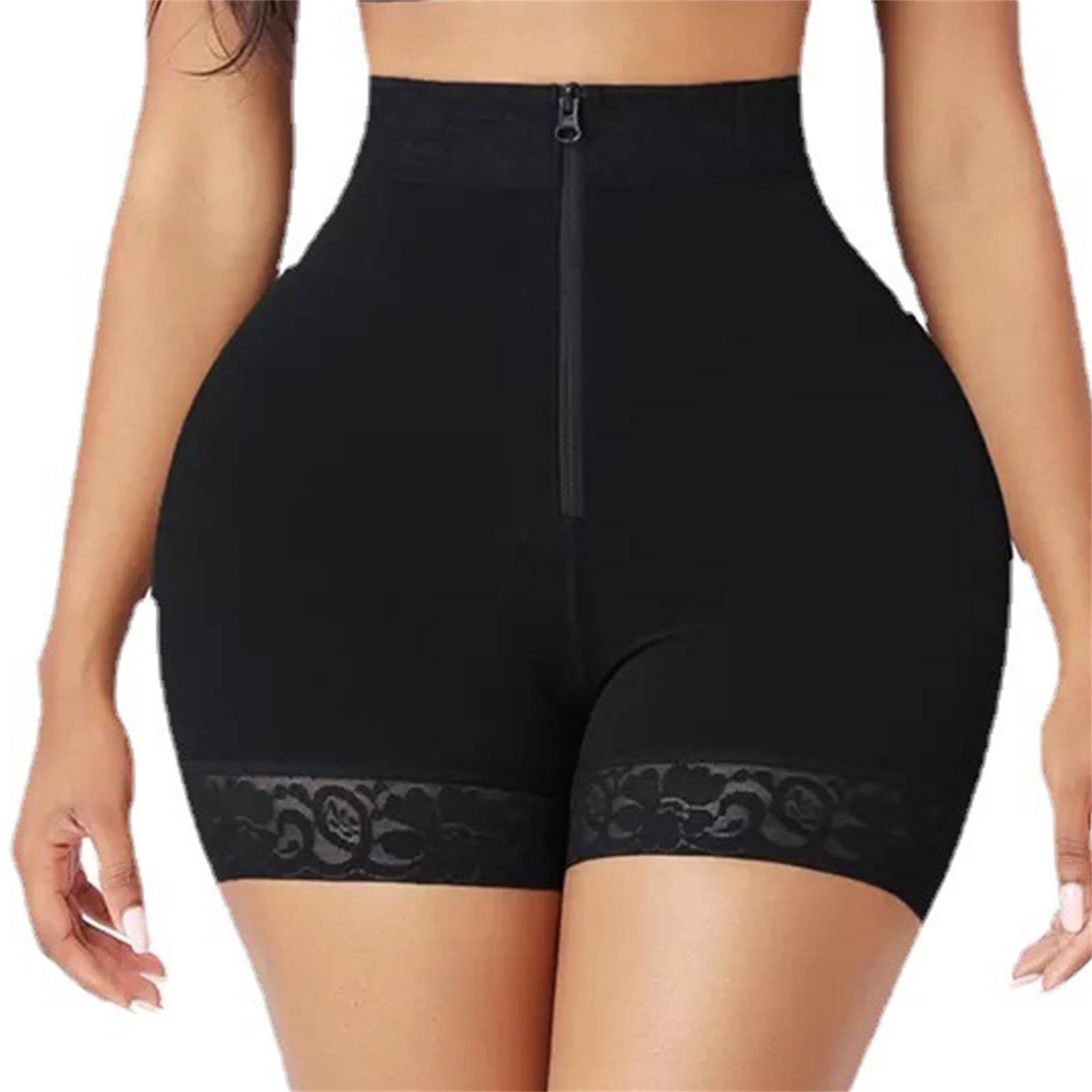 Bielizna modelująca talię trener pośladków bielizna modelująca gorset push-up majtki z wysokim stanem - beżowe, XXL