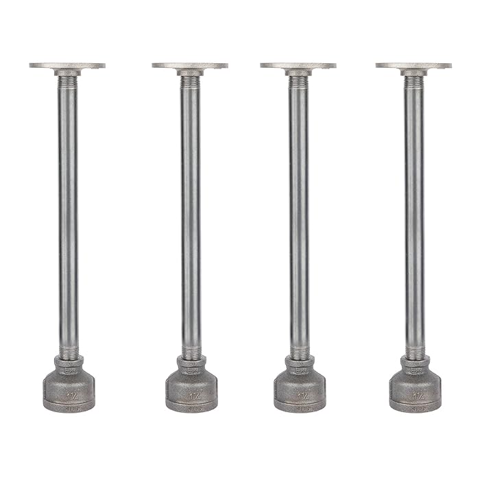Buy Rustic 12 Inch Industrial Pipe Decor Table Legs Set of 4