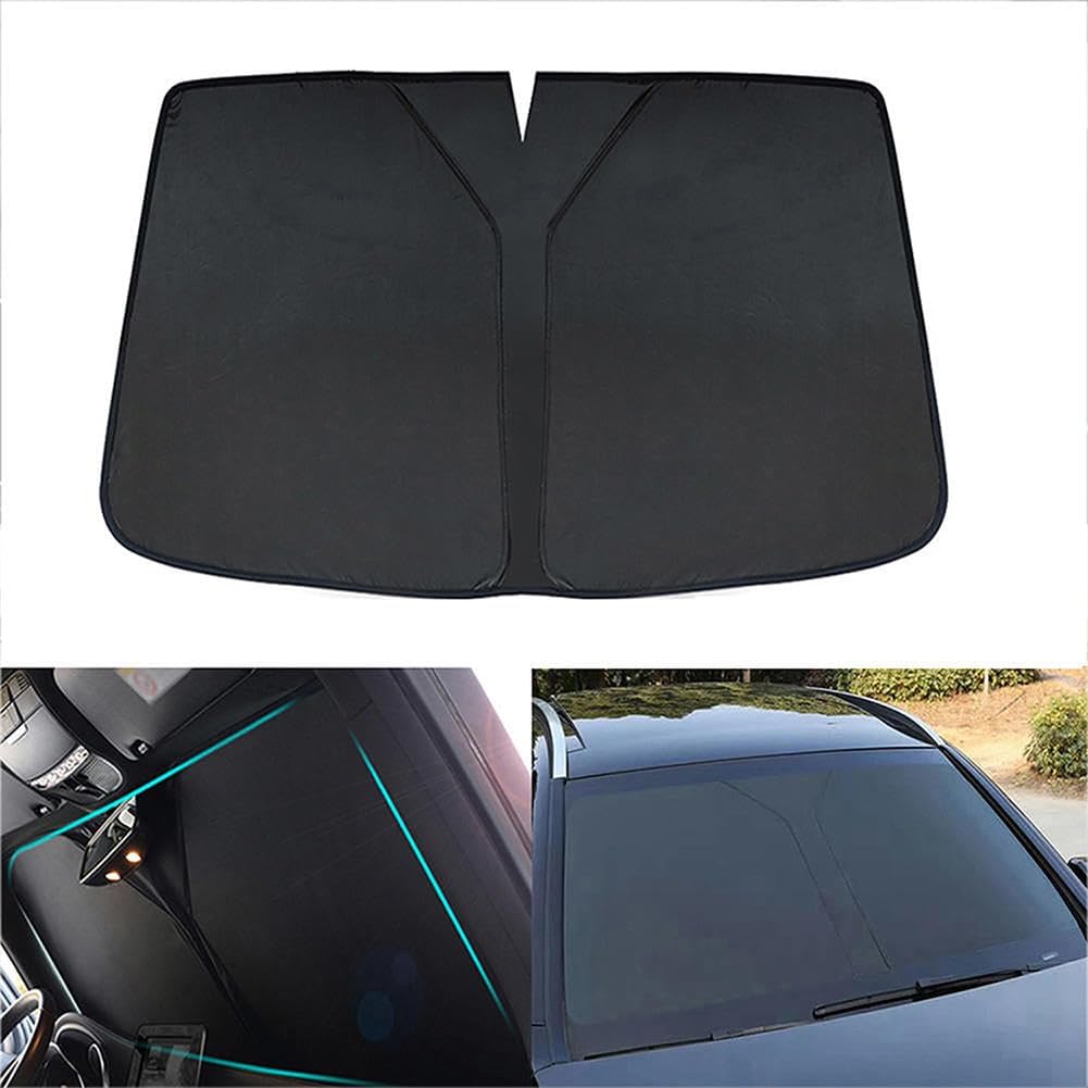 Fit for Porsche Macan 2020-2022, Car Windscreen Sun Shade, Full Coverage Car Front Window Sun Shade, Foldable Black