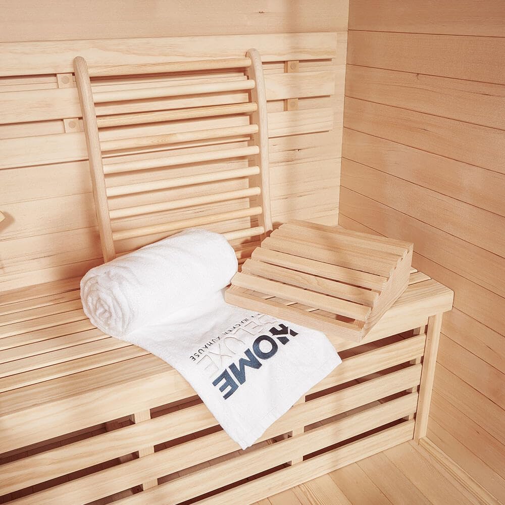 HOME DELUXE - Juego de accesorios para sauna RAJA que incluye toalla para sauna - soporte para el cuello - respaldo
